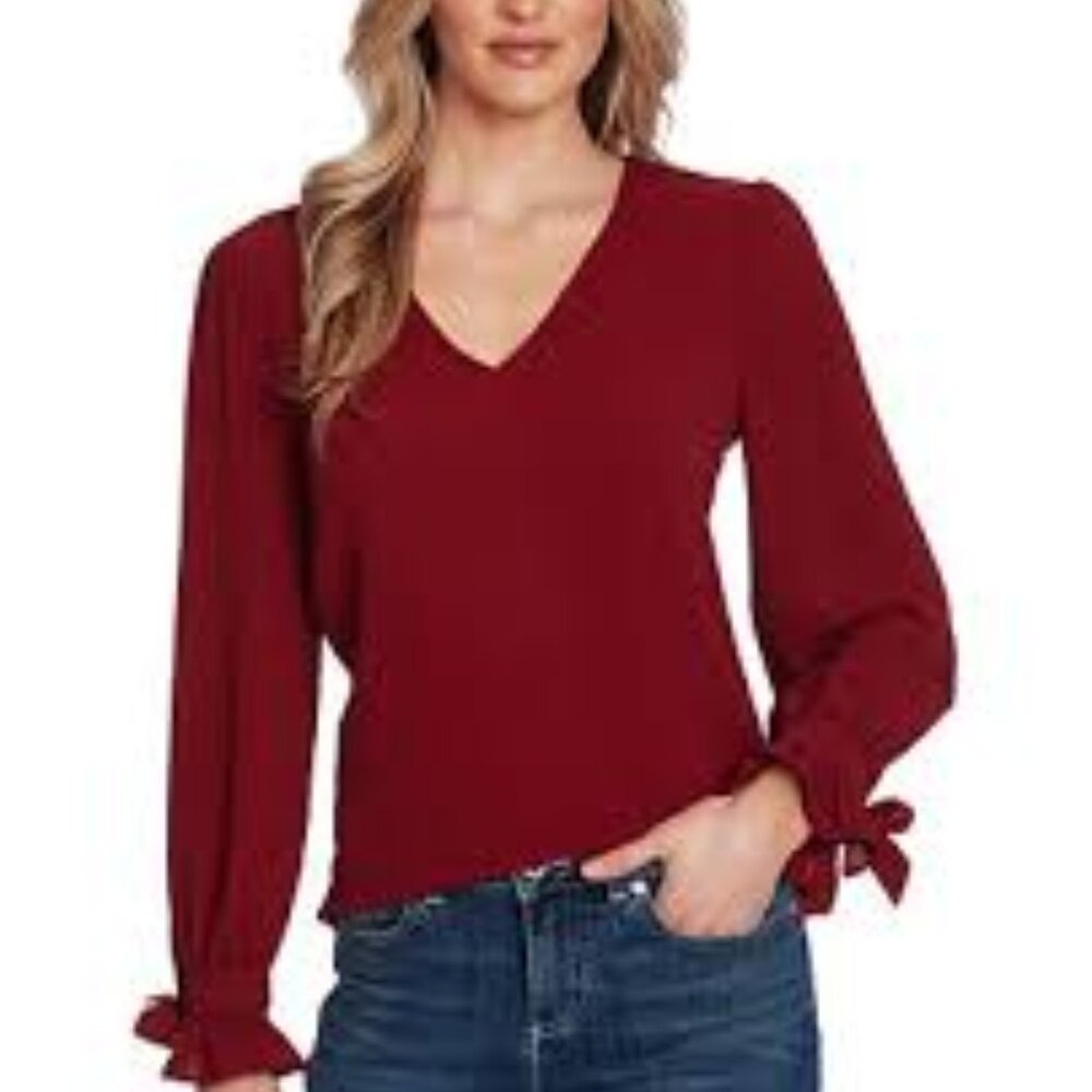 Burgundy Tie Sleeve Nordstrom Blouse
